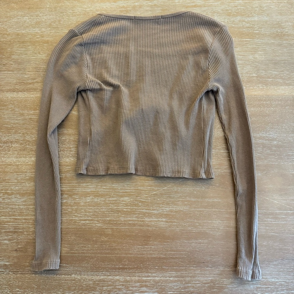 Audrey Ribbed Tie-Front Top - Picture 4 of 4